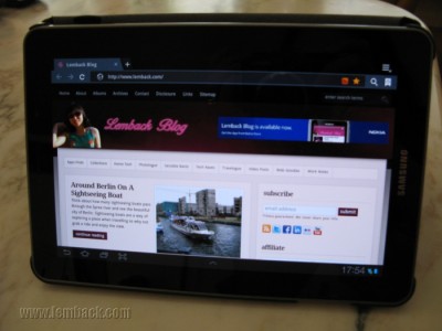 Webiste viewing on Samsung Galaxy Tab 7.7