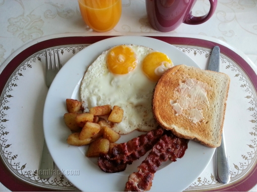 bacon, egg, potato breakfast